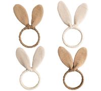 Papierdrachen 12 servilleteros de Orejas de Conejo Decoración de Mesa de Madera Decoración rústica de Pascua Cubiertos de Pascua