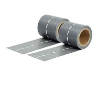 Papierdrachen 2 Rollos de Washi Tape - Calle - Cinta para diseñar mesas - Diseña tu red de carreteras para jugar con coches de juguete - Set de cinta adhesiva para niños y proyectos de bricolaje.