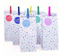 Papierdrachen 24 bolsas de regalo impresas para cumpleaños, diseño de confeti, obsequios para rellenar y regalar, pequeño agradecimiento a tus invitados, cumpleaños infantiles
