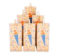 Papierdrachen 24 bolsas de regalo impresas para el regreso a la escuela - marrón - regalos para llenar y regalar a los escolares - gracias a tus invitados o como atención para los estudiantes de la