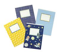 Papierdrachen 4 cuadernos para niños DIN A5 | rayado y cuadriculado 32 páginas - motivo astronauta - para empezar la escuela para los alumnos de primaria - set número 5-16 hojas