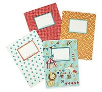 Papierdrachen 4 cuadernos para niños DIN A5 | rayados y cuadriculados 32 páginas - motivo circo - para empezar la escuela para los alumnos de primaria - set número 3-16 hojas