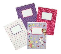 Papierdrachen 4 cuadernos para niños DIN A5 | rayados y cuadriculados 32 páginas - motivo unicornio - para empezar la escuela para los alumnos de primaria - set número 2-16 hojas