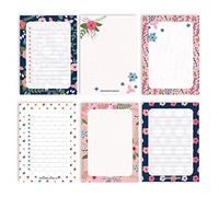 Papierdrachen 6 Blocs de notas en blanco de diseño libre | para citas, proyectos, lista de tareas, reuniones, listas de la compra, notas y mucho más - Azul Rosa - Set de Blocs 15-10,5 x 14,8 cm