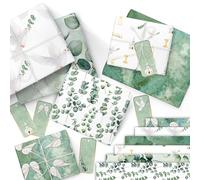 Papierdrachen 6 hojas de papel de regalo | 60 x 40 cm - 6 diseños diferentes de alta calidad sobre papel de 80 g/m² - papel de eucalipto para bautizo, comunión, confirmación - con 12 etiquetas - Juego