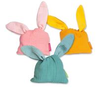 Papierdrachen Bolsa de muselina de conejo de Pascua - en los colores amarillo mostaza, rosa y oliva y tamaño - Bolsa con orejas de conejo - Regalo de Pascua - Obsequios o envoltorio de regalo - Set 12