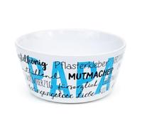 Papierdrachen Cuenco de porcelana para cereales - Papá - Mutmacher & Held Design Azul - Blanco Negro - 15 cm - Regalo Día del Padre - Impresión interior «Ich hab dich lieb»