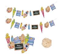 Papierdrachen Guirnalda de 10 m para la escolarización - Decoración para el comienzo del colegio - Feliz comienzo escolar, 2024