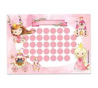 Papierdrachen Juego de Tablero de recompensas para niños en Forma de Bloc de 10 Hojas - Concepto motivador - con Grandes Pegatinas para niños y niñas - Motivo Princesa blanko Set 18