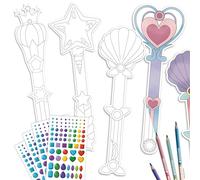 Papierdrachen - Kit de bricolaje para niños, diseño de varillas, diseño creativo, 4 piezas, cumpleaños infantil a partir de 3 años