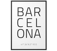 Papierschmiede® Póster coordinado Barcelona, 40x60 cm Póster de la ciudad como decoración de pared para living, dormitorio, cocina, comedor, España Cataluña, Cuadro sin marco