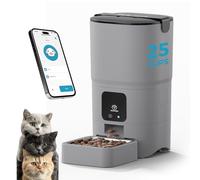 PAPIFEED - Alimentador automático para gatos, alimentador inteligente para gatos de 6 litros, control APP/Alexa, fuente de alimentación doble, cable antimasticable, tazón de acero inoxidable, diseño