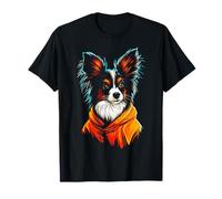 Papillon Dog Art Motif Hombres Mujeres Niños Lindo Kawaii Camiseta