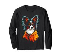 Papillon Dog Art Motif Hombres Mujeres Niños Lindo Kawaii Manga Larga