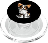 Papillon Dog Art Motif Hombres Mujeres Niños Lindo Kawaii PopSockets PopGrip para MagSafe