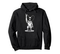 Papillon Dog, música rock, retro, vintage, amante de los perros Sudadera con Capucha
