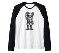 Papillon Dog Rock Music Navidad Amante de los Perros Camiseta Manga Raglan