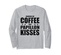 Papillon Dog Saying Coffee y Papillon Love Dog Dueño Manga Larga