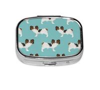 Papillon Dogs - Pastillero con 2 compartimentos, organizador portátil