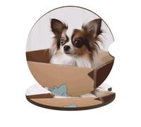 Papillon in The Box - Juego de 2 posavasos universales antideslizantes para bebidas con base de corcho y muesca de dedo, accesorios de coche para mujeres y hombres