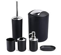 Papillon Juego de Accesorios de baño, Juego de Regalo de 6 Piezas de plástico, Soporte para Cepillo de Dientes, Vaso para Cepillo de Dientes, dispensador de jabón, jabonera, Soporte para Cepillo de
