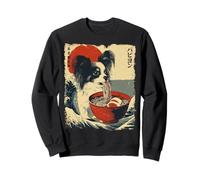 Papillon Papillon Dog Vintage Ramen Fideos japoneses Sudadera