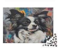 Papillon Perro Puzzle 1000 Piezas De Cartón Grueso Juego De Rompecabezas En Paquete Anti Estrés Adultos para Actividad para Sobremesa como Regalo Original 52x38cm/1000pcs