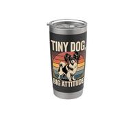 Papillon Retro Sunset | Tiny Dog Big Attitude Vaso térmico de acero inoxidable de doble pared