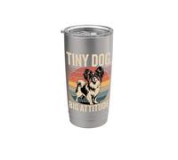 Papillon Retro Sunset | Tiny Dog Big Attitude Vaso térmico de acero inoxidable de doble pared