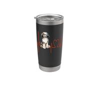 Papipoo Dog Heartbeat ECG Mis perros son mis cardio Vaso térmico de acero inoxidable de doble pared