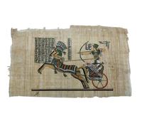 Papiro Egipcio Auténtico 20x33 cm - Arquero Egipcio en Carro de Guerra - Arte del Antiguo Egipto Hecho a Mano