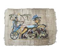 Papiro Egipcio autentico Envejecido de Ramsés II en su carro contra los Enemigos, 33x44 cm