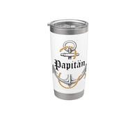 Papitän Dad & Captain of the Family Anchor Father's Day Vaso térmico de acero inoxidable de doble pared