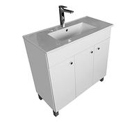 paplinskimoebel - IGA Mueble baño Auxiliar - Muebles de baño con Lavabo 60 x 84 x 40 cm, Lavabo con Mueble bajo Mueble para el Cuarto de baño - Mueble Auxiliar baño, Muebles de baño (80 cm, Blanco)