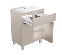 paplinskimoebel - Lavabo con Armario bajo, Ancho de 60 cm, Fregadero Ariza para Colgar o de pie, Lavabo con Armario bajo para el baño, en Color Cachemira, Beige Mate
