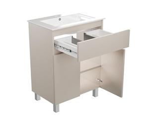 paplinskimoebel - Lavabo con Armario bajo, Ancho de 60 cm, Fregadero Ariza para Colgar o de pie, Lavabo con Armario bajo para el baño, en Color Cachemira, Beige Mate