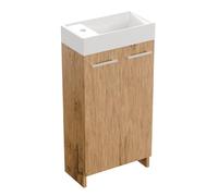 paplinskimoebel - Lavabo con Mueble de 40 cm de Ancho Malibu, Armario pequeño de baño, Mueble de Lavabo con Mueble bajo, Muebles de baño para el Aseo de Invitados, en Roble Lancelot