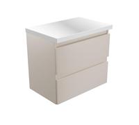 paplinskimoebel - Mueble bajo Lavabo con Placa Superior de 60 cm de Ancho, CALPE Top, Armario de baño, Armario bajo para Lavabo, Armario de Madera - Cachemira Mate, Beige