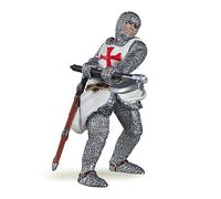 Papo Templarios [Importado de Aleman 39383,39383-caballeros, Tiere Figura, Color Gris-Blanco-Rojo
