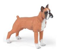Papo- Boxer Cats and Dogs Perro Figura, Color Beige - Blanco - Negro (2054019.0)