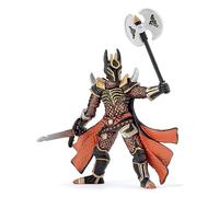 Papo Chevalier 38959-Figura de Guerrero con Hacha Triple, Color Negro Rojo (38959)