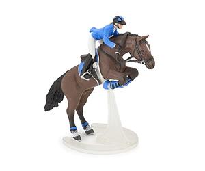 Papo Figura de Caballo de Salto de Obstáculos y Jinete, Ecuestre, Niños 3+ | Una pasión por el deporte y la competición | soñando con medallas y obstáculos | pintado a mano | regalo para niños hoy