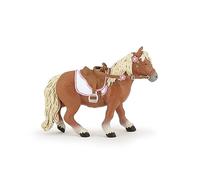Papo -Figuras pintadas a Mano -Caballos y Potros -Poni Shetland con Silla de montar-51559-Coleccionable -para Niños y Niñas de 3 Años o Más