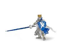 Papo - Figura de Rey con Dragón Azul Realista - 3 Años + - Colección Fantástico y Medieval - Juego Creativo Universo Real - Idea de Regalo Juguete para Niña y Niño