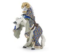 Papo-39914 cavallo, color papo 39914 blue weapon master ram horse medieval-fantasy figurine, multicolour