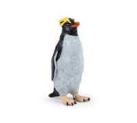 Papo - Figura Pingüino Macaroni 3 Años+ - Pingüino Polar Educativo con Cresta Amarilla - Pintado A Mano - Modelo Coleccionable Fauna Marina 56064