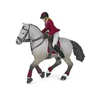 Papo -Figuras pintadas a Mano -Caballos y Potros -Caballo de Concurso con su amazona-51563-Coleccionable -para Niños y Niñas de 3 Años o Más
