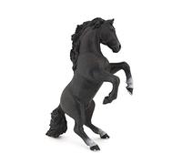 Papo -Figuras pintadas a Mano -Caballos y Potros -Caballo Negro alzado-51522-Coleccionable -para Niños y Niñas de 3 Años o Más