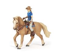 Papo -Figuras pintadas a Mano -Caballos y Potros -Caballo Western con su amazona-51566-Coleccionable -para Niños y Niñas de 3 Años o Más