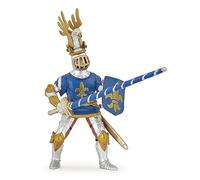 Papo - Figurita - Chevalier Bleu Fleur de LYS, Valentía Medieval, Figurita Pintada a Mano para niños a Partir de 3 años - Explorando la Historia y el Valor